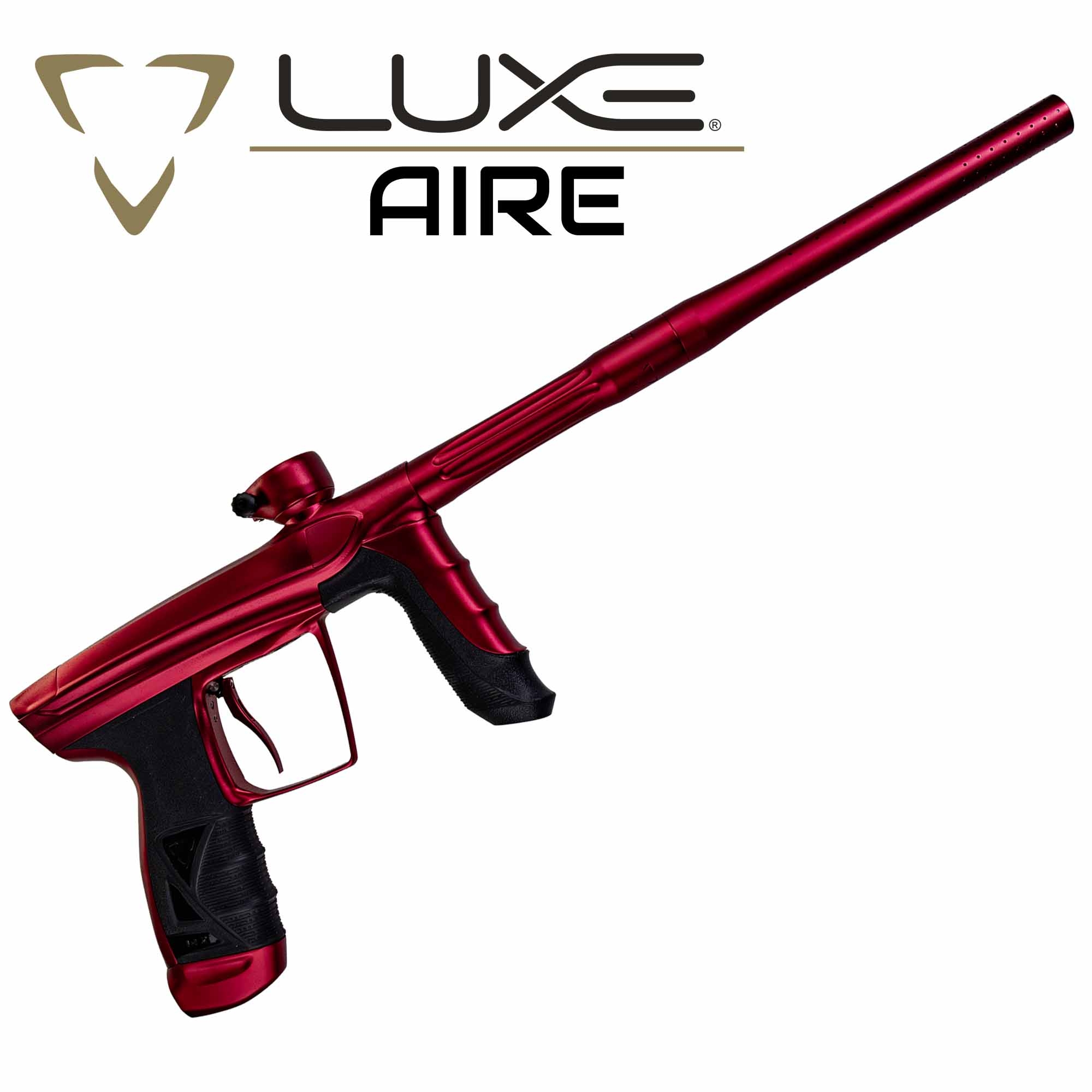 DLX Luxe® AIRE Markierer, rot matt paintball-pistole, rot, langen-barrel, schusswaffe, percussion