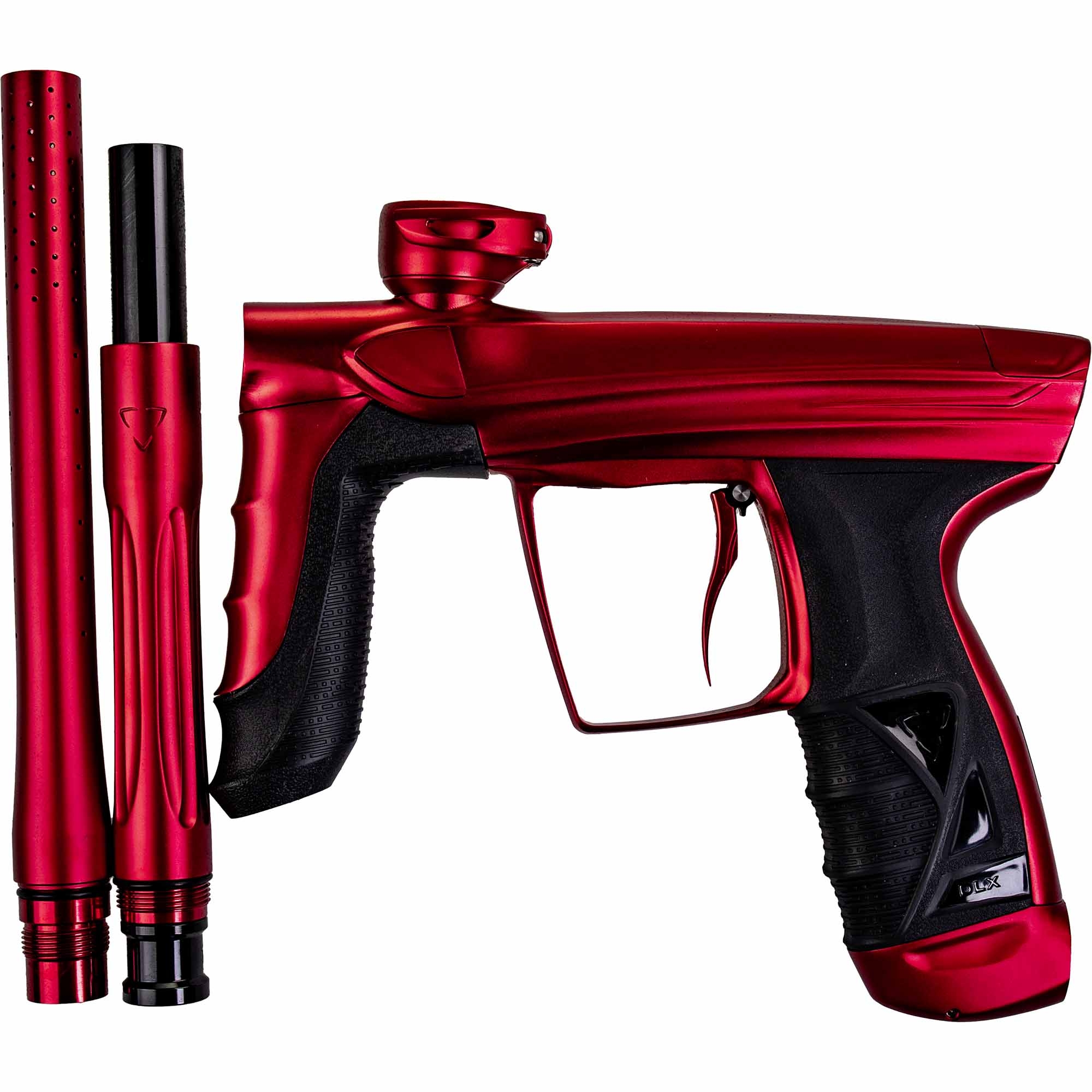 DLX Luxe® AIRE Markierer, rot matt Pushgun, Paintball gun, Rote Farbe, Griff, Barrelenset