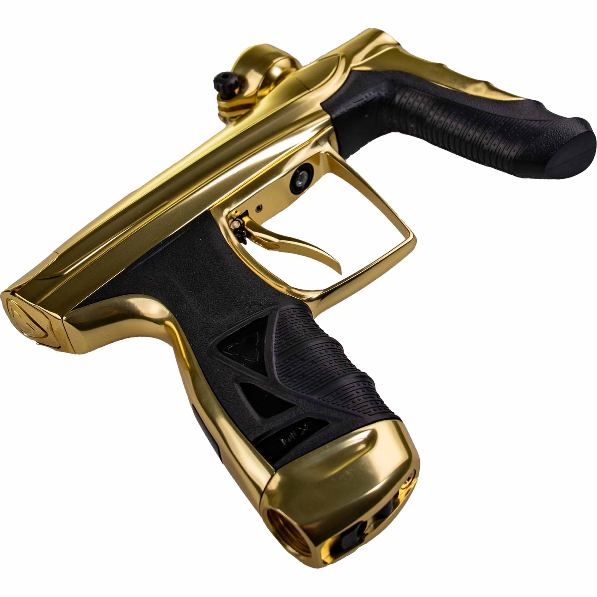 Oberflächenfinish: gold, Waffenpistole, Griff mit Gummi, Laufschale gold, Trigger