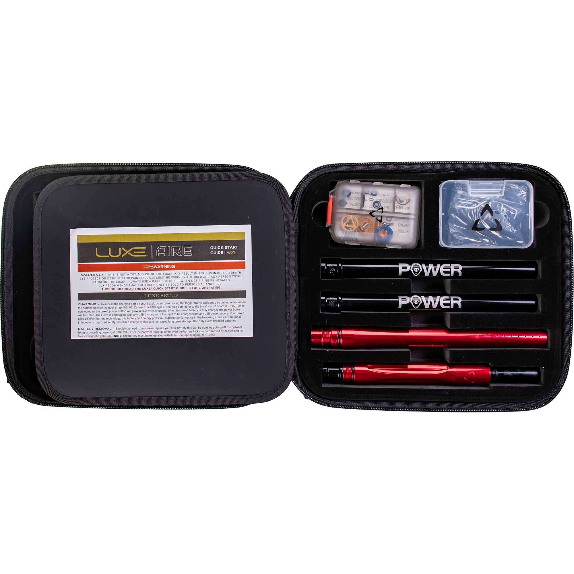 DLX Luxe® AIRE Markierer, rot poliert montagewerkzeuge, schrauberset, metallisch, rot/schwarz, etui enthalten