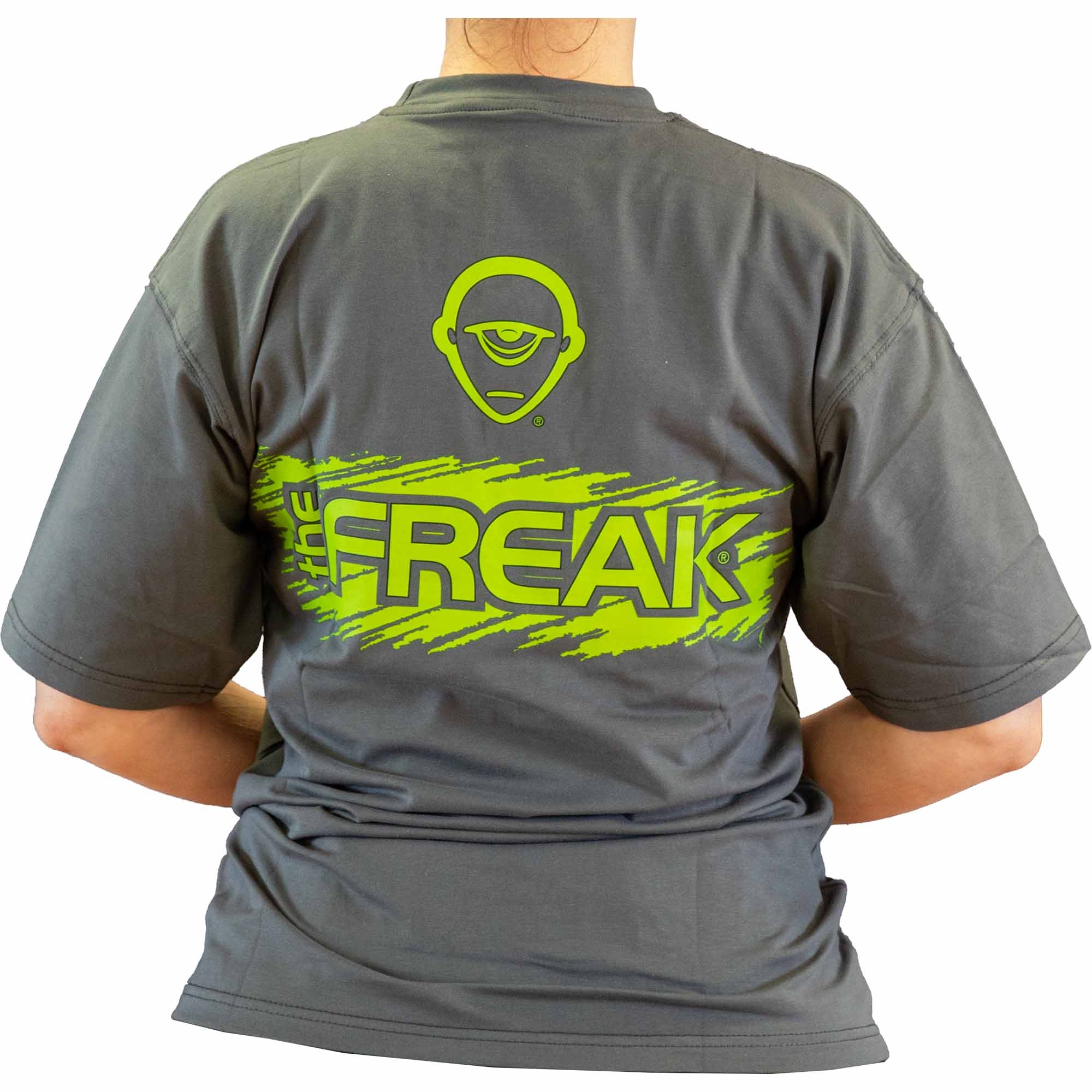 T-Shirt, Graphic, Short Sleeve, Gray, Neon Green