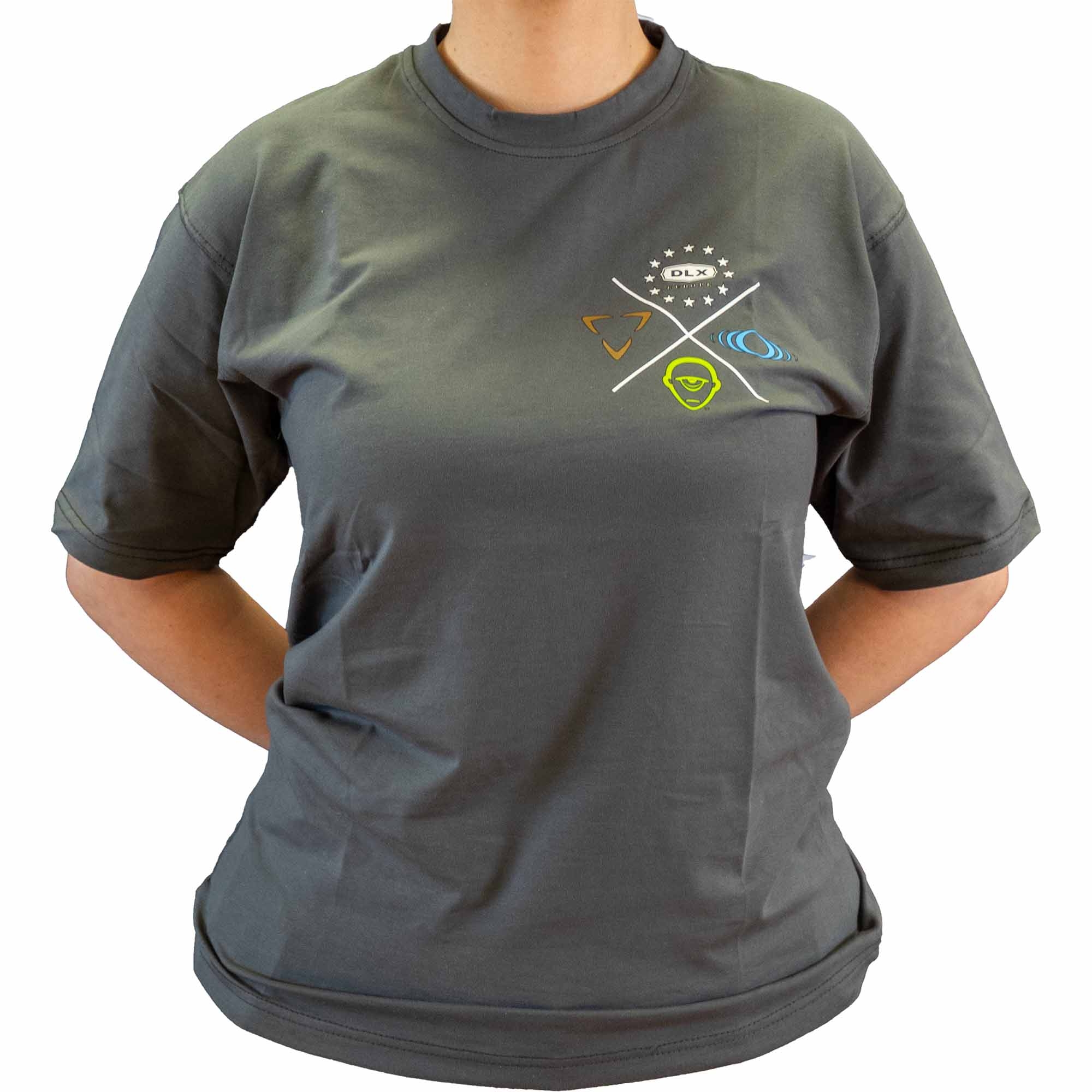 T-Shirt, Kurzarm, Graue Farbe, Aufnäher/Print, Rundhals