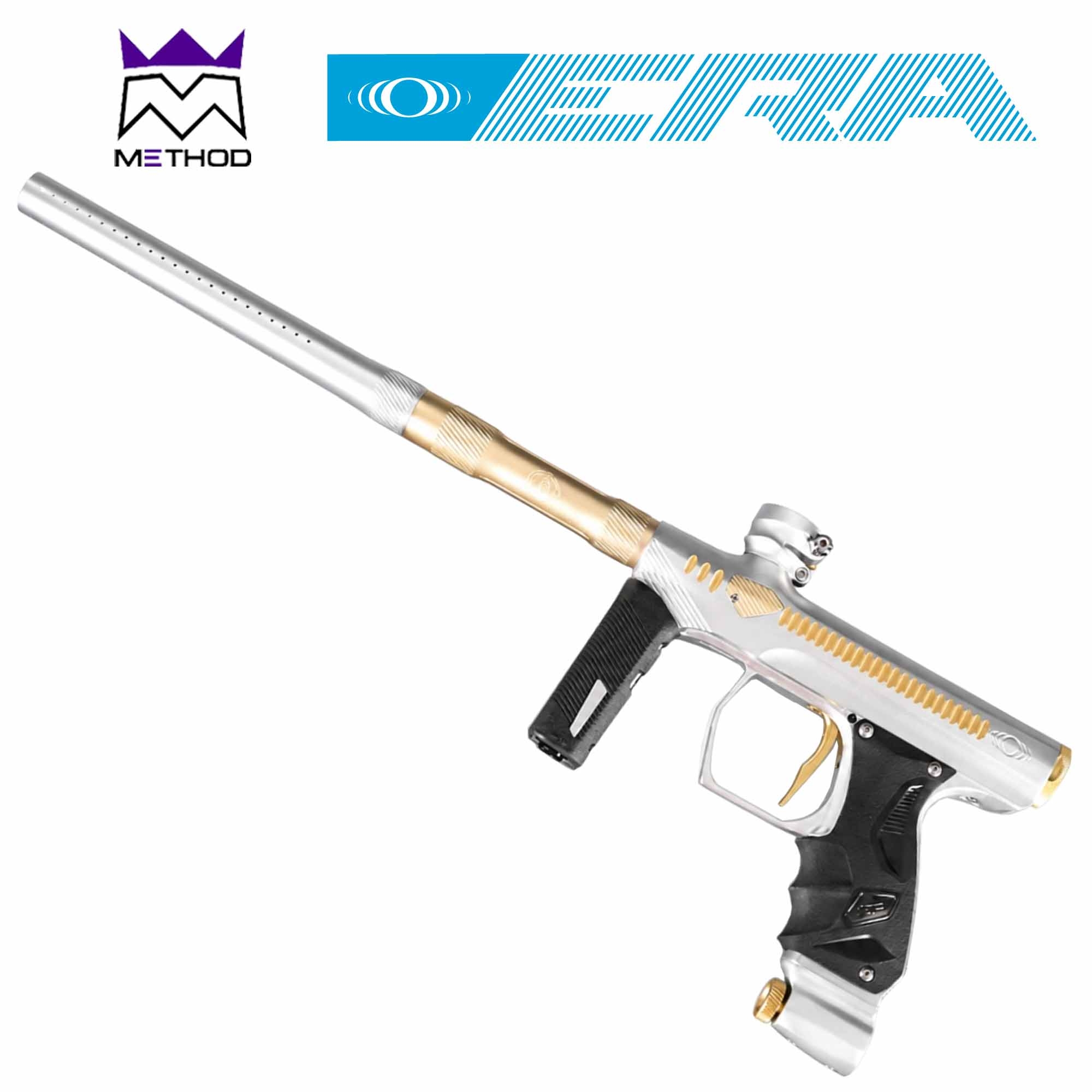 SP Shocker® Method ERA Markierer, weiß/gold Schusswaffe, Silikonrohr?, Metallic Langwaffe, Gasdruck-Pistole, Jet-Pistole